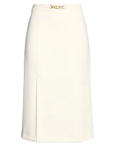 Twinset Woman Midi Skirt Ivory Size 14 Polyester, Viscose, Elastane In White