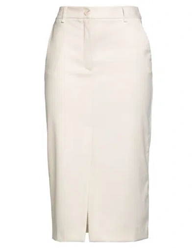 Twinset Woman Midi Skirt Ivory Size 4 Polyester, Viscose, Elastane In White