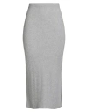Twinset Midi Grey Skirt With Logo Patch In Knit Woman In Gray
