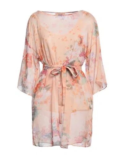 Twinset Woman Short Dress Apricot Size 12 Polyester In Orange