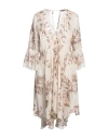 Twinset Woman Mini Dress Beige Size 10 Cotton