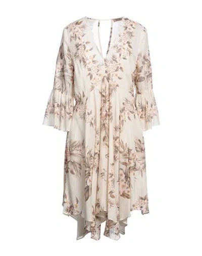 Twinset Woman Mini Dress Beige Size 10 Cotton
