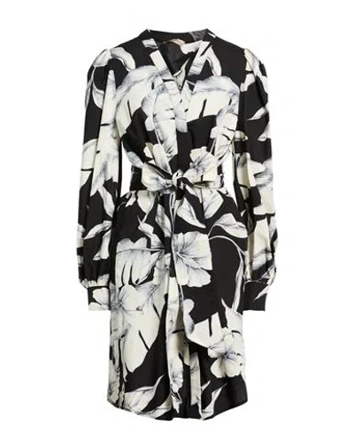 Twinset Woman Mini Dress Black Size 10 Cotton In Multi