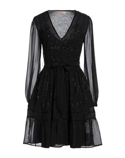 Twinset Woman Mini Dress Black Size 12 Polyester