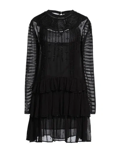Twinset Woman Mini Dress Black Size 12 Viscose