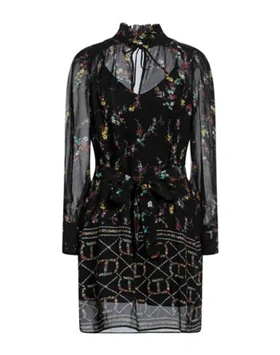 Twinset Woman Short Dress Black Size 6 Viscose