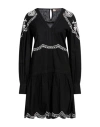 Twinset Woman Mini Dress Black Size 4 Cotton, Linen In Black