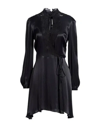Twinset Woman Mini Dress Black Size 4 Viscose, Polyamide
