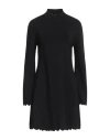 TWINSET TWINSET WOMAN MINI DRESS BLACK SIZE L VISCOSE, POLYAMIDE, ELASTANE