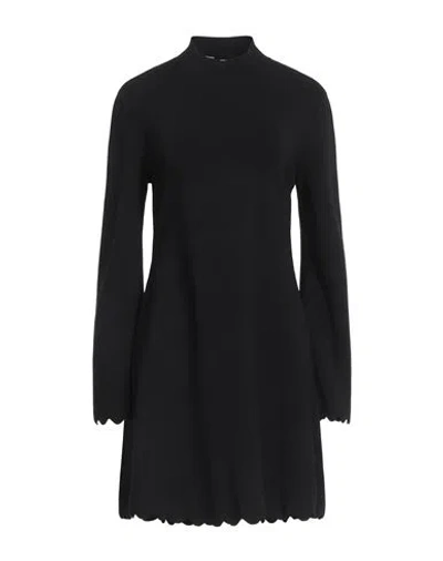 Twinset Woman Mini Dress Black Size L Viscose, Polyamide, Elastane