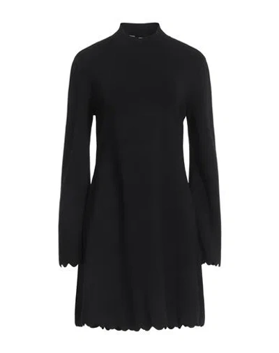 TWINSET TWINSET WOMAN MINI DRESS BLACK SIZE L VISCOSE, POLYAMIDE, ELASTANE