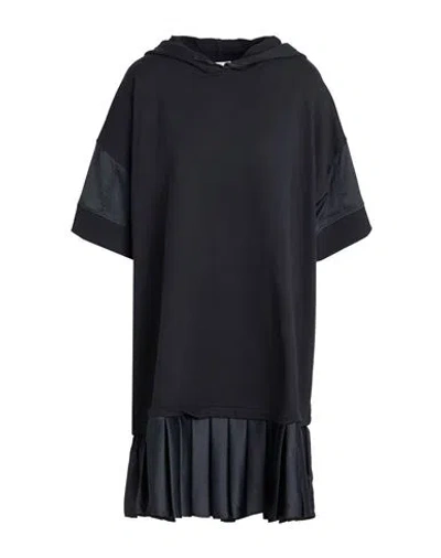 Twinset Woman Mini Dress Black Size M Cotton, Polyester, Elastane In Gray