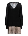 Twinset Woman Mini Dress Black Size L Mohair Wool, Alpaca Wool, Polyamide, Polyester In Black