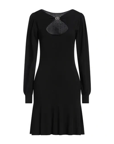 Twinset Woman Mini Dress Black Size M Viscose, Polyester