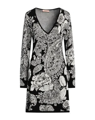 Twinset Woman Mini Dress Black Size S Viscose, Polyester