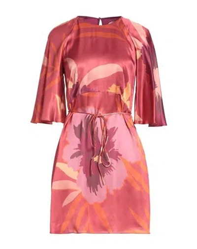 Twinset Woman Mini Dress Brick Size 12 Viscose In Red