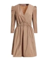 Twinset Woman Mini Dress Camel Size 4 Polyester In Brown