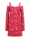 Twinset Woman Mini Dress Fuchsia Size Xs Viscose, Acrylic, Polyester, Cotton, Wool In Pink