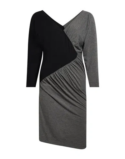 Twinset Woman Mini Dress Grey Size L Viscose, Elastane In Gray