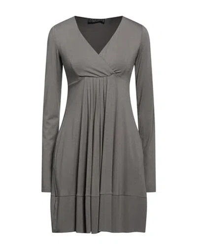 Twinset Woman Mini Dress Grey Size S Viscose, Elastane In Gray