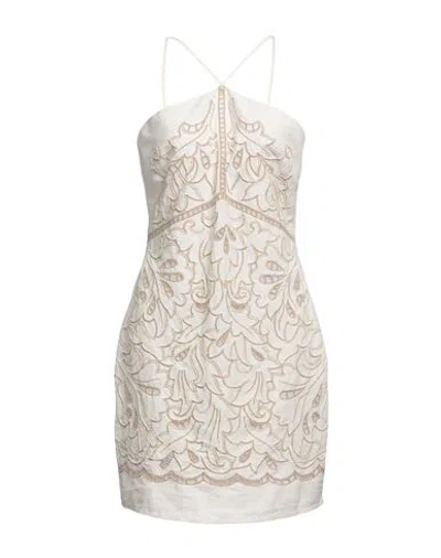 Twinset Woman Mini Dress Ivory Size 10 Linen, Cotton, Polyester In White