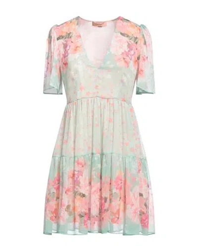 Twinset Woman Short Dress Light Green Size 12 Polyester