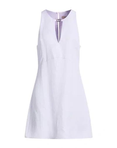 Twinset Woman Mini Dress Lilac Size 8 Viscose, Linen In Multi