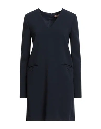 Twinset Woman Mini Dress Navy Size 14 Polyester, Viscose, Elastane In Blue