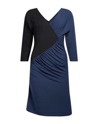 Twinset Woman Mini Dress Navy Size M Viscose, Elastane In Blue