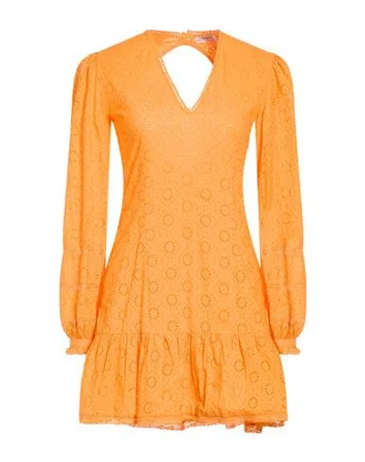 Twinset Woman Mini Dress Orange Size 4 Cotton