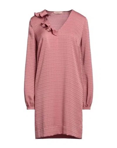 Twinset Woman Mini Dress Pastel Pink Size 10 Polyester