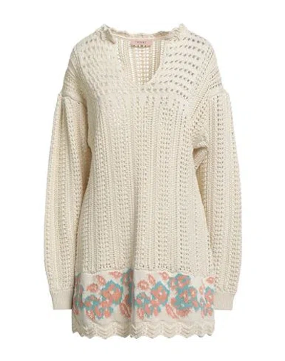 Twinset Woman Mini Dress Sand Size Xs Cotton In Neutral