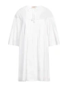 Twinset Woman Mini Dress White Size Xs Cotton, Viscose, Polyester In White