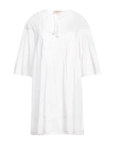 Twinset Woman Mini Dress White Size Xs Cotton, Viscose, Polyester