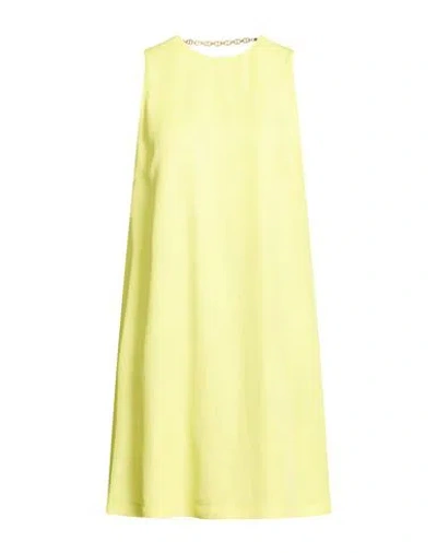 Twinset Woman Mini Dress Yellow Size 8 Viscose, Linen