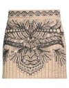Twinset Woman Mini Skirt Beige Size 12 Cotton, Linen, Polyester In Beige