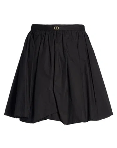Twinset Woman Mini Skirt Black Size 10 Cotton, Elastane