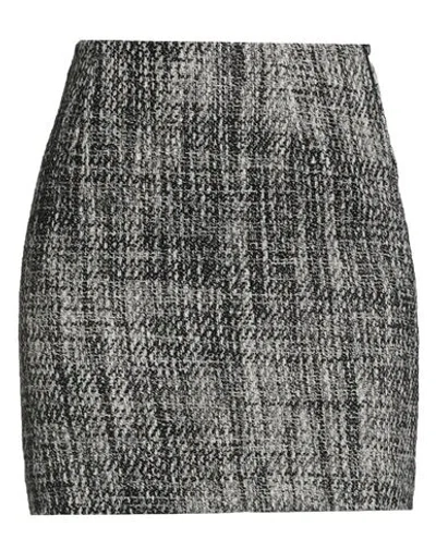 Twinset Woman Mini Skirt Black Size 2 Cotton, Acrylic, Polyamide In Gray