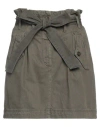 Twinset Woman Mini Skirt Military Green Size 6 Cotton In Green