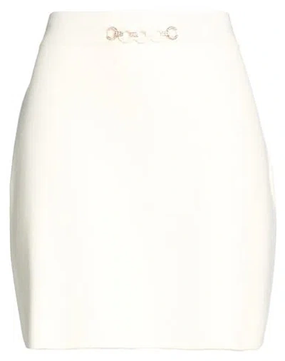 Twinset Woman Mini Skirt Off White Size L Viscose, Polyamide, Polyester, Elastane