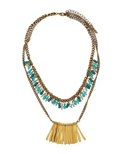Twinset Woman Necklace Bronze Size - Metal, Glass In Yellow