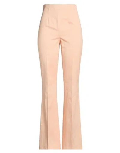 Twinset Woman Pants Apricot Size 4 Cotton, Linen In Neutral