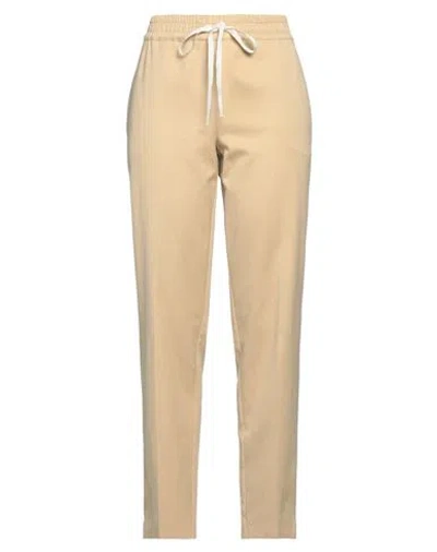 Twinset Woman Pants Beige Size 12 Cotton, Linen, Acetate