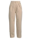 Twinset Woman Pants Beige Size 14 Cotton, Polyester, Linen In Beige
