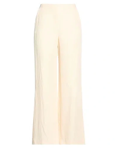 Twinset Woman Pants Beige Size 8 Viscose, Linen In Neutral