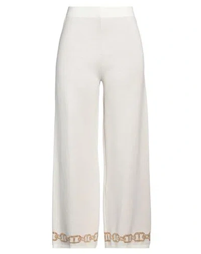 Twinset Woman Pants Beige Size Xl Viscose, Cotton, Polyester, Metallic Polyester