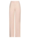 TWINSET TWINSET WOMAN PANTS BLUSH SIZE 6 VISCOSE, LINEN