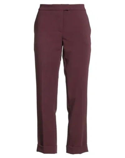 Twinset Woman Pants Burgundy Size 12 Polyester, Viscose, Elastane In Red