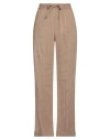 Twinset Woman Pants Camel Size 4 Cotton, Linen, Polyamide, Polyester, Viscose