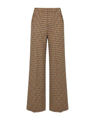 Twinset Woman Pants Camel Size 8 Wool, Polyester, Viscose, Elastane In Sand